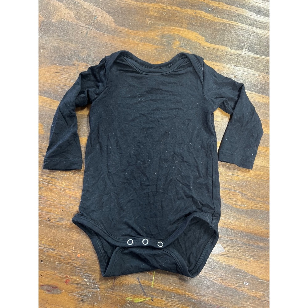 Kate Quinn Baby Long Sleeve Bamboo Viscose Bodysuit Black 3-6M